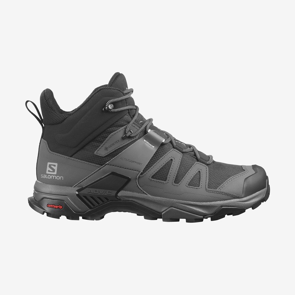 SALOMON X ULTRA 4 MID WIDE GORE-TEX Philippines - Men's Hiking Boots - Black | 580627-WMA